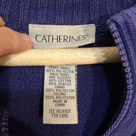 Catherine’s 22 24 quilted front zippered cardigan shacket plus - Picture 5 of 7